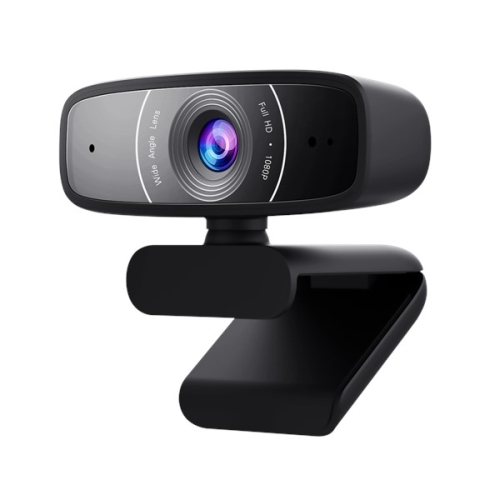 Asus Webcam C3 USB FHD Webcam with Beamforming Mic, 1080p, 30fps, 90Â° Tilt, 360Â° Rotation